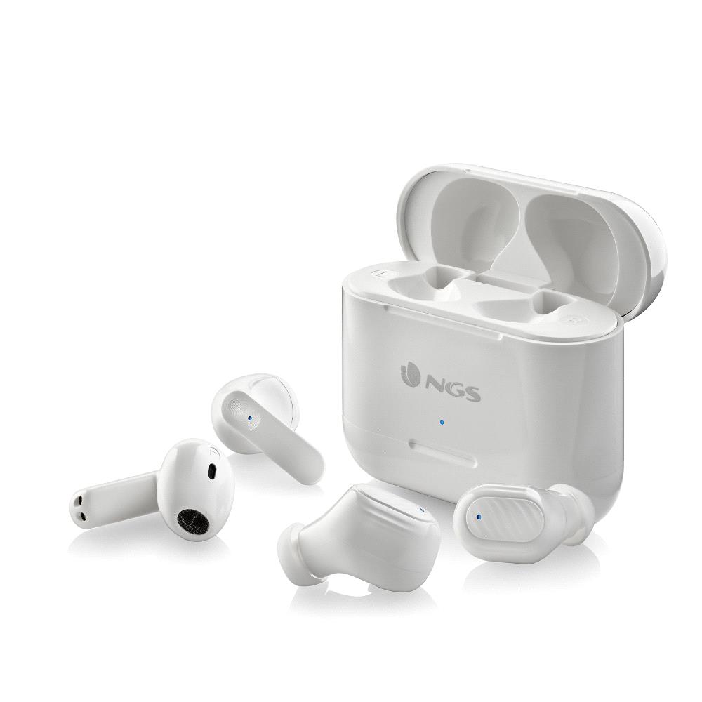 NGS ARTICA DUO WHITE: 2 pares de auriculares sem fios compatíveis com a  tecnologia TWS e BT. 30 horas de autonomia - Sensor de Touch. Cor branco -  NGS