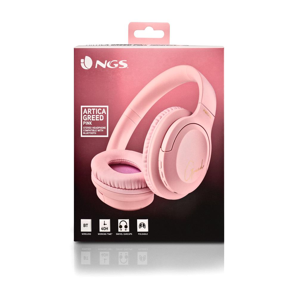 NGS ARTICA GREED Auriculares Inalámbrico y alámbrico Diadema  Llamadas/Música USB Tipo C Bluetooth Rosa