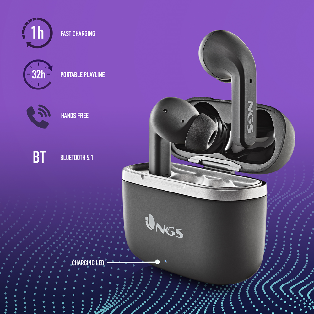 Ganar Duplicar Revocación Auriculares | AURICULARES INALÁMBRICOS - AUTONOMÍA HASTA 32 HRS - MICROFONO DE ALTA CALIDAD - CONTROLES TÁCTILES | NGS Ganar Duplicar Revocación Auriculares | AURICULARES INALÁMBRICOS - AUTONOMÍA HASTA 32 HRS - MICROFONO DE ALTA CALIDAD - CONTROLES TÁCTILES | NGS