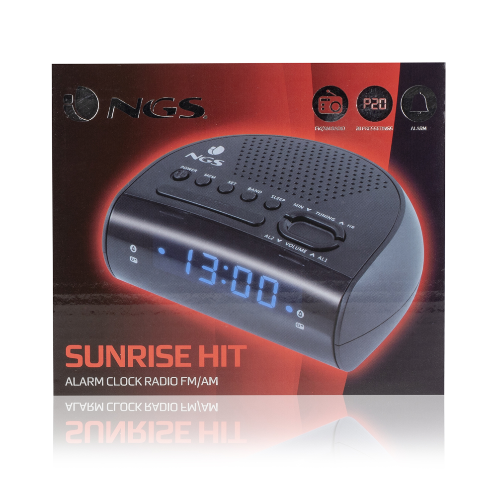 CR12-BK - Radio-réveil Avec Veilleuse FM - LCR12BK - LENCO