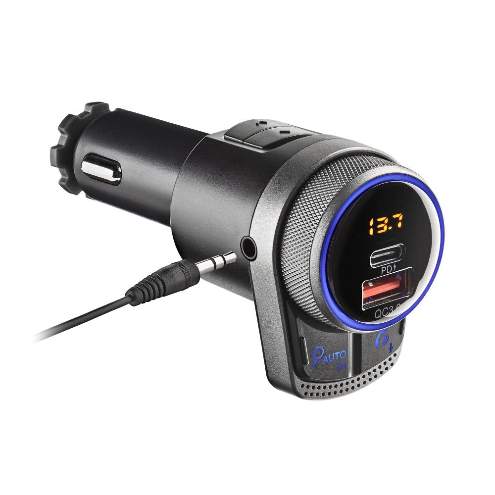 Trasmettitore FM Bluetooth ORIA Con QC3.0 E Siri – 7 Luci RGB E Chiamate In Vivavoce